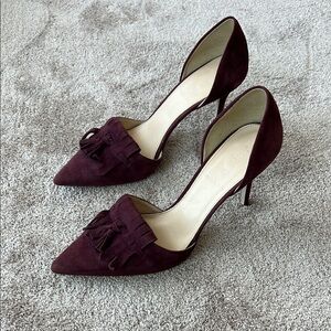 J. Crew Purple Heels with Ruffle Detail made in Italy 🇮🇹